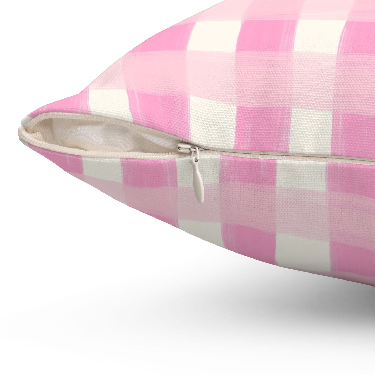 Dreamy Rose Gingham Throw Pillow