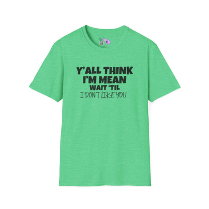 Y'all Think I'm Mean Wait 'til I Don't Like You Adult T-shirt