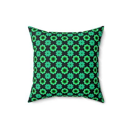 Clover Bloom Burst Throw Pillow