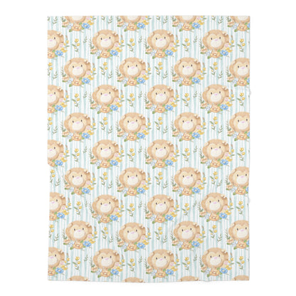 Lion in Bloom Baby Swaddle Blanket