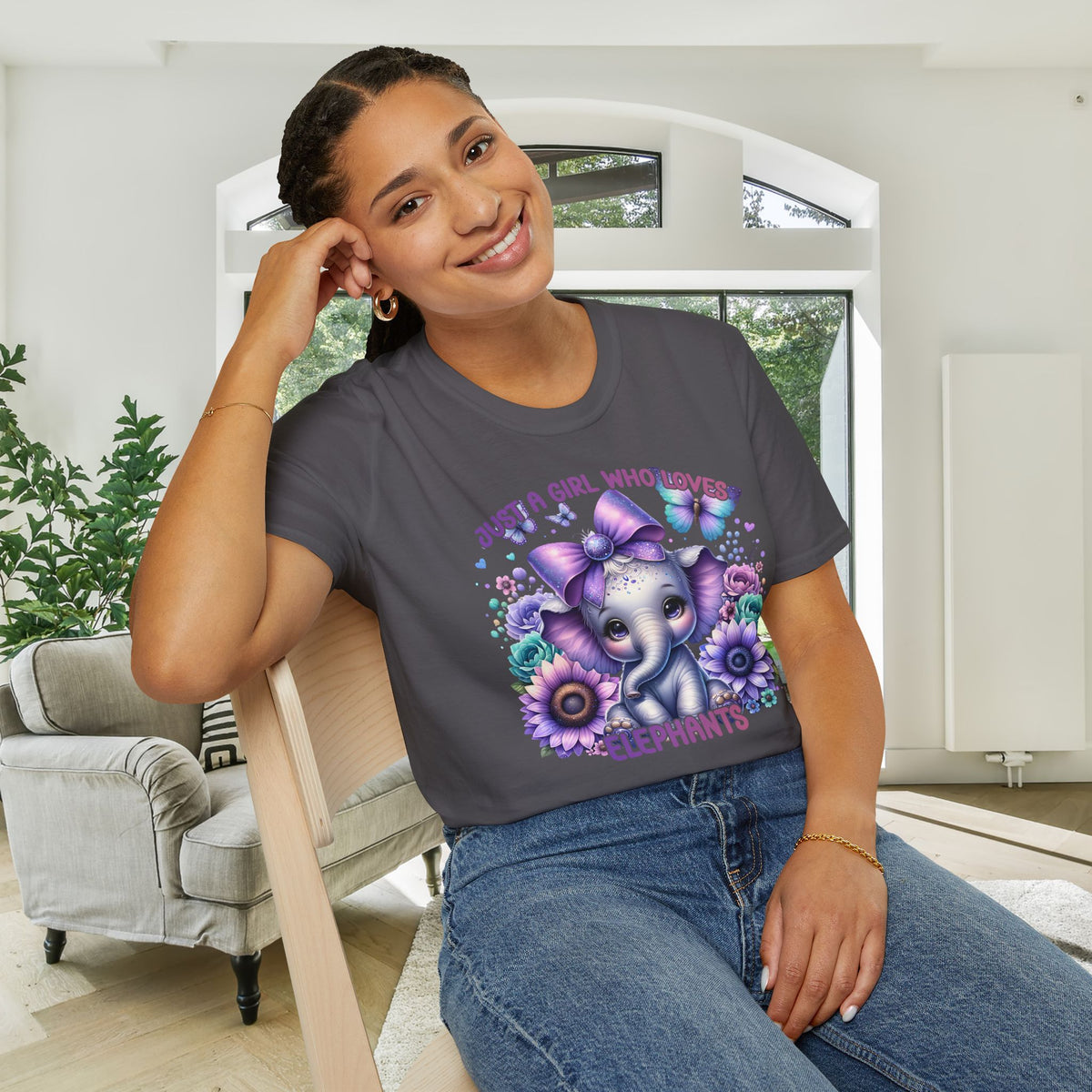 Just A Girl Who Loves Elephants Adult T-shirt