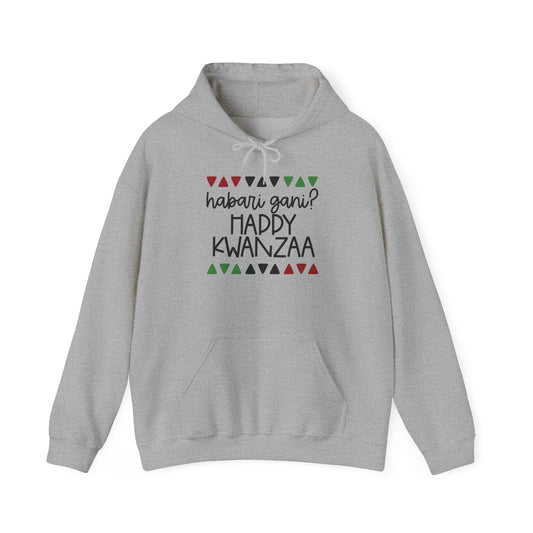 Habari Gani? Happy Kwanzaa Adult Heavy Blend™ Hooded Sweatshirt