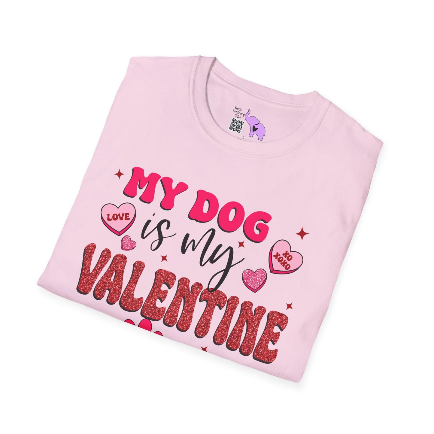 My Dog Is My Valentine Adult Unisex Tshirt