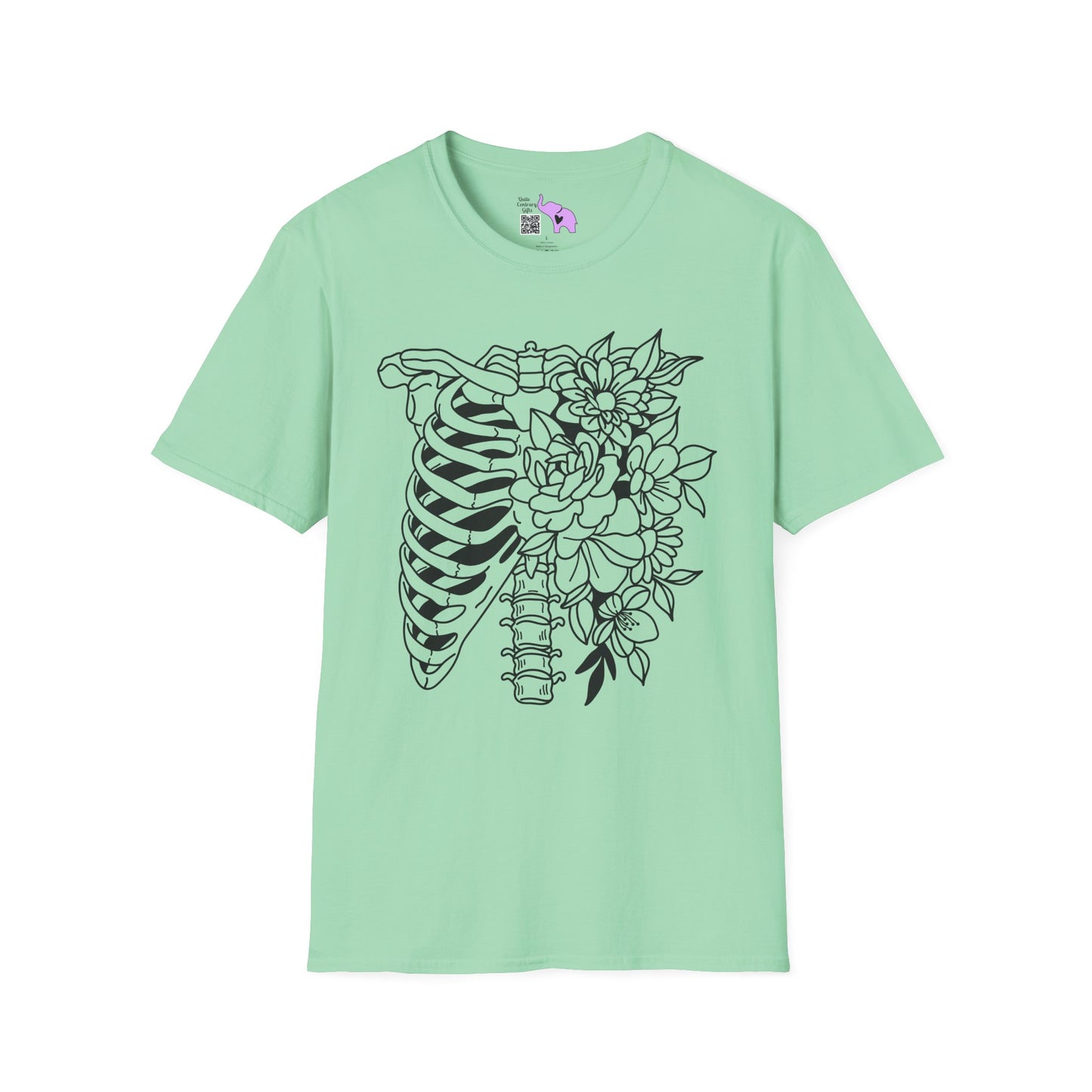 Floral Ribcage Adult Tshirt