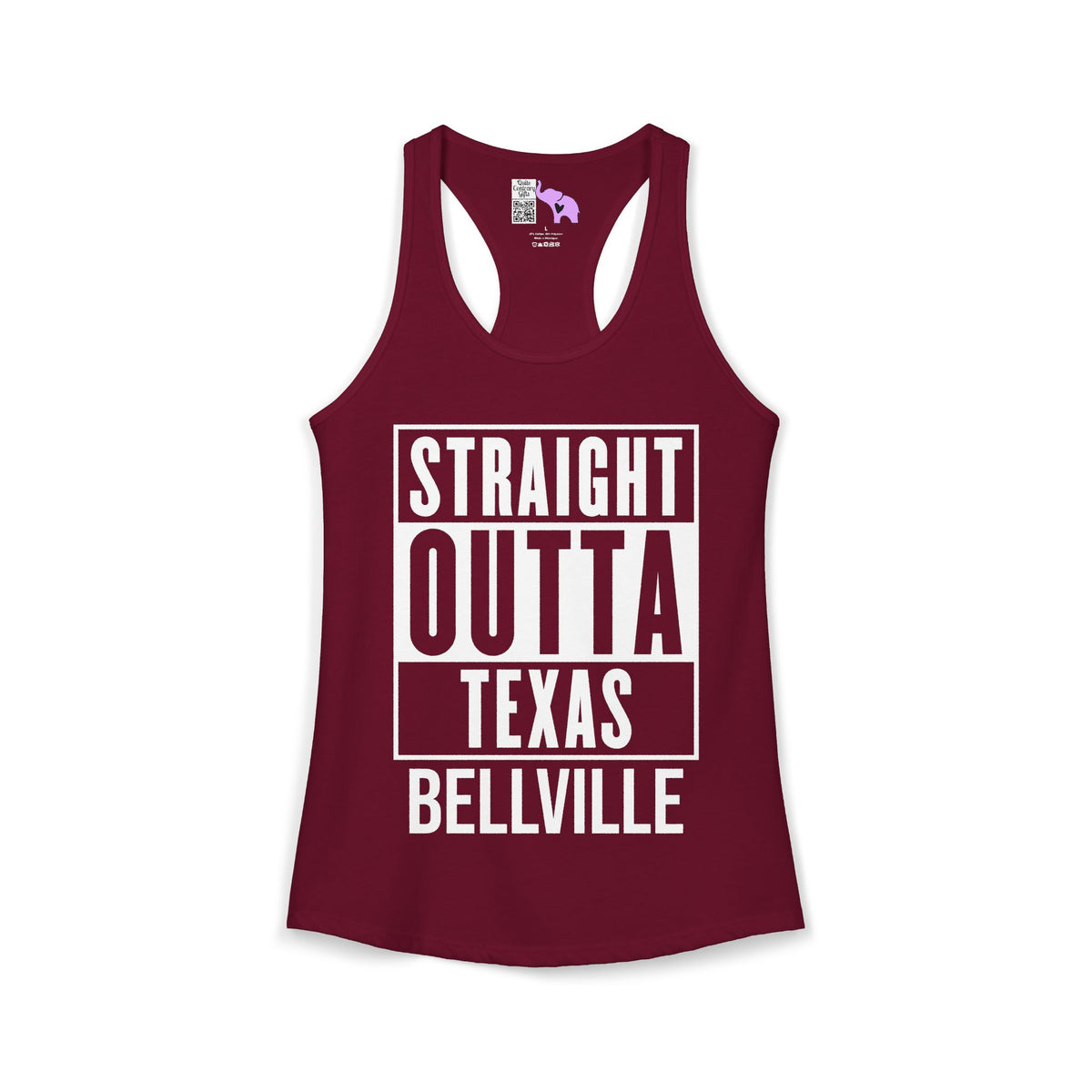 Straight Outta Texas (Dark Colors, White Text) Women's Ideal Racerback Tank