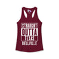 Straight Outta Texas (Dark Colors, White Text) Women's Ideal Racerback Tank
