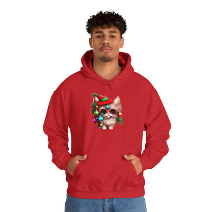 Christmas Tree Kitten Heavy Blend™ Hooded Sweatshirt