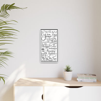 Hymnal Poem Framed Canvas Bathroom Art