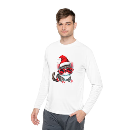 Santa Kitten Adult Long Sleeve Tee