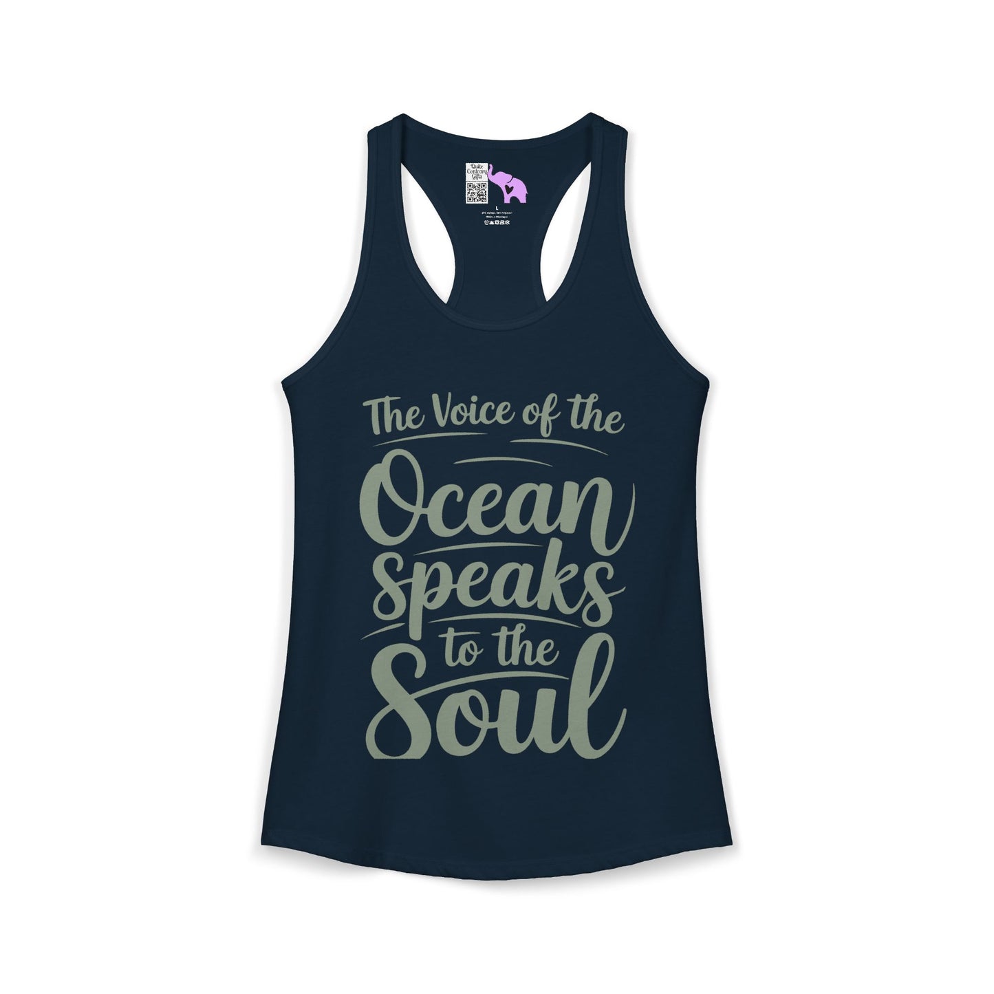 The Voice of the Ocean Speaks to the Soul Women's Ideal Racerback Tank