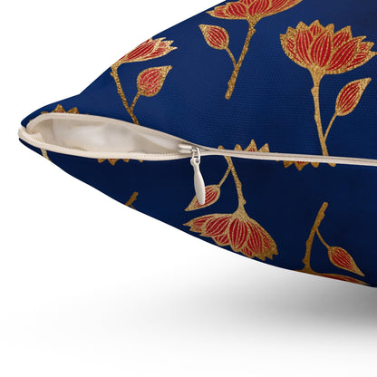Crimson Luxe Petals Throw Pillow