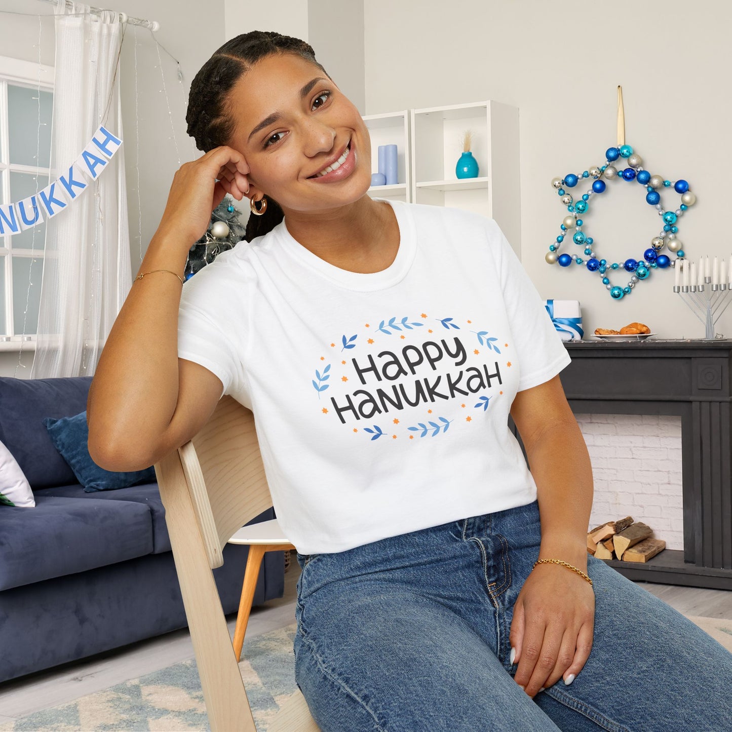 Happy Hanukkah 4 Adult T-shirt