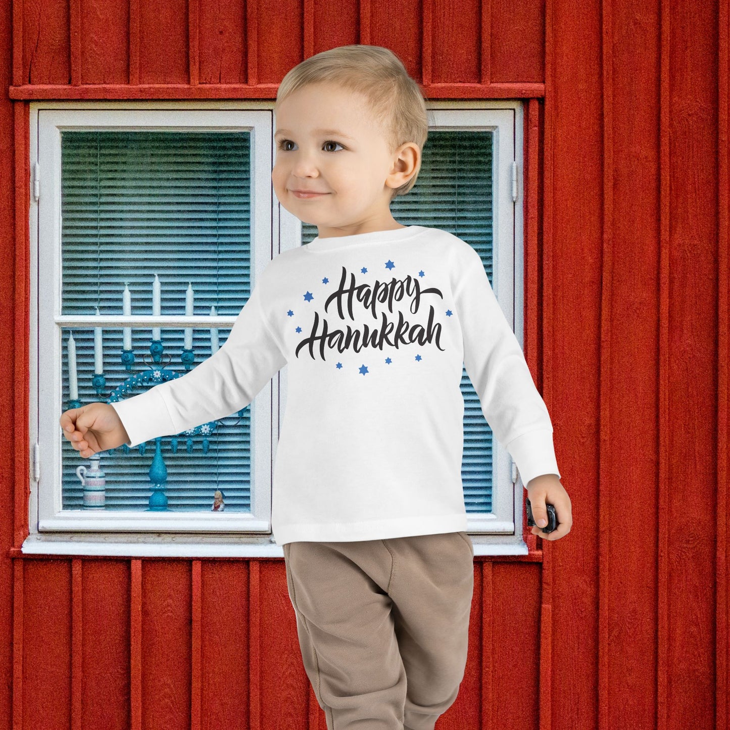 Happy Hanukkah 3 Toddler Long Sleeve Tee