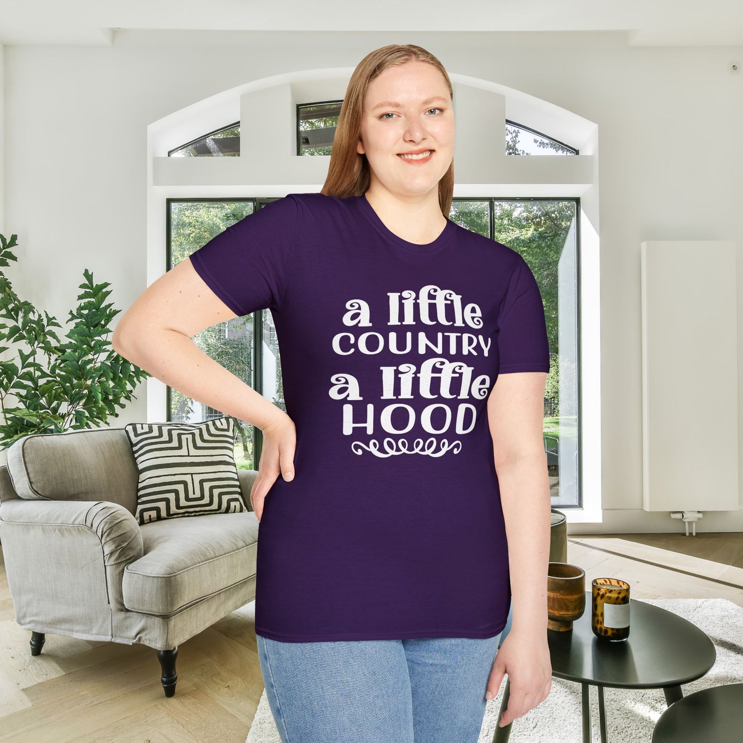 A Little Country A Little Hood Adult T-shirt