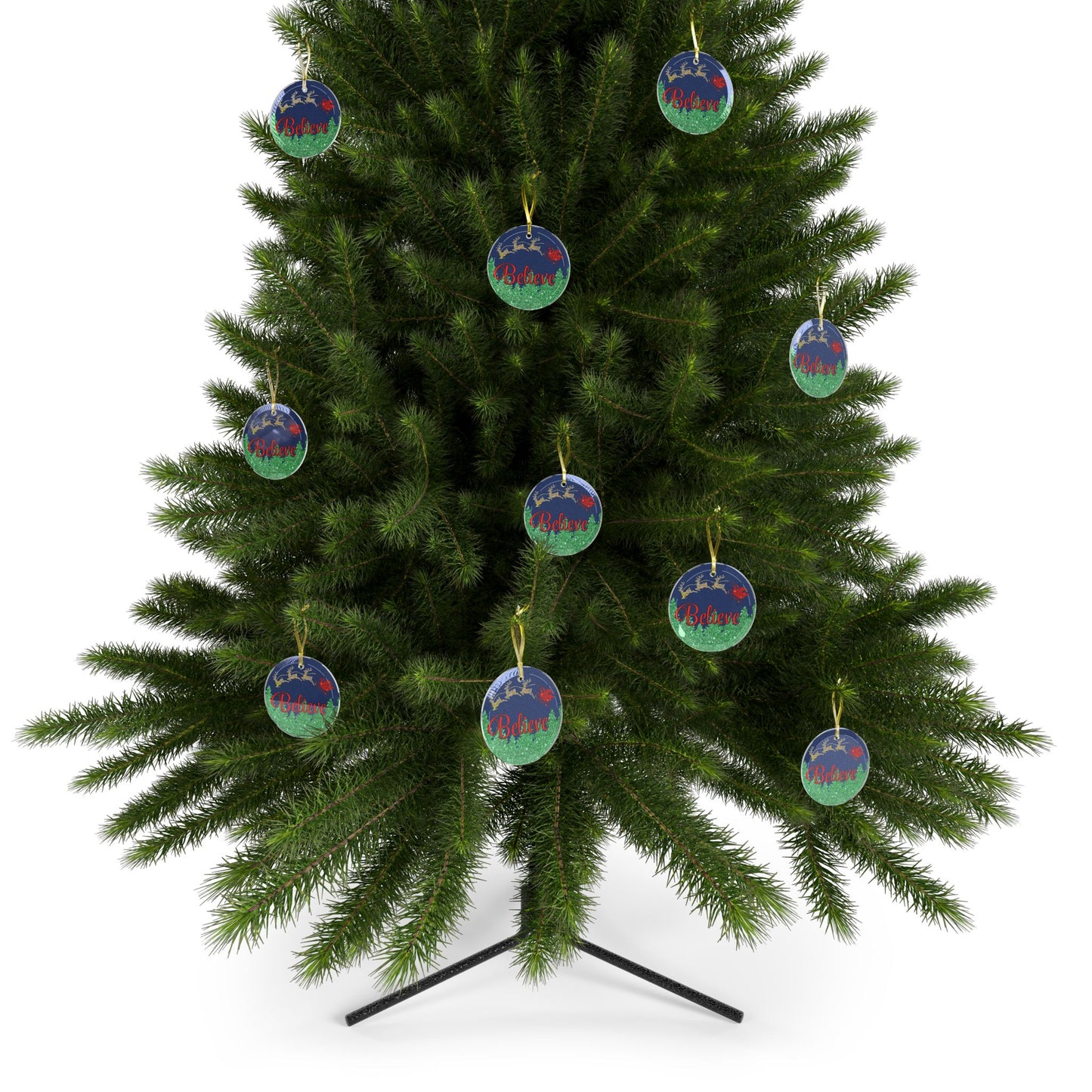 Believe Glass Ornament