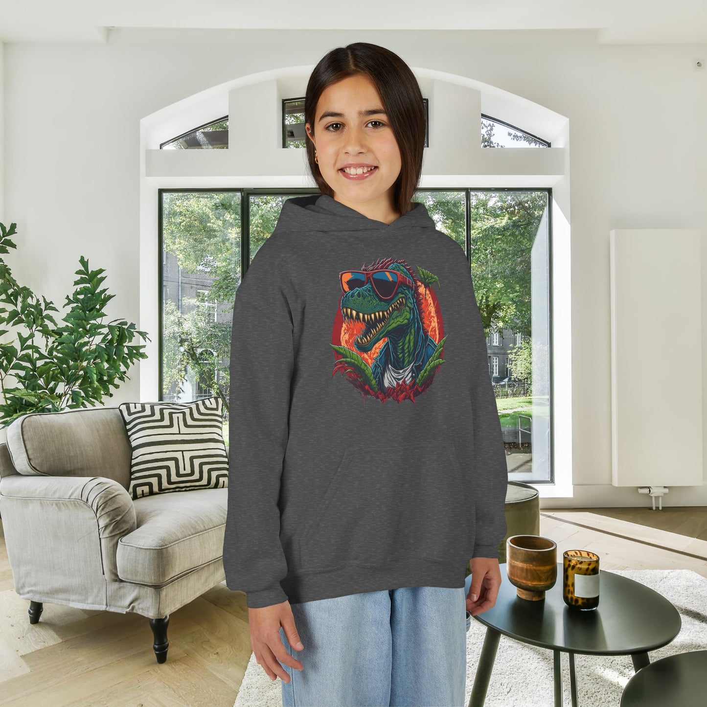 Cool Dinosaur Youth Hoodie