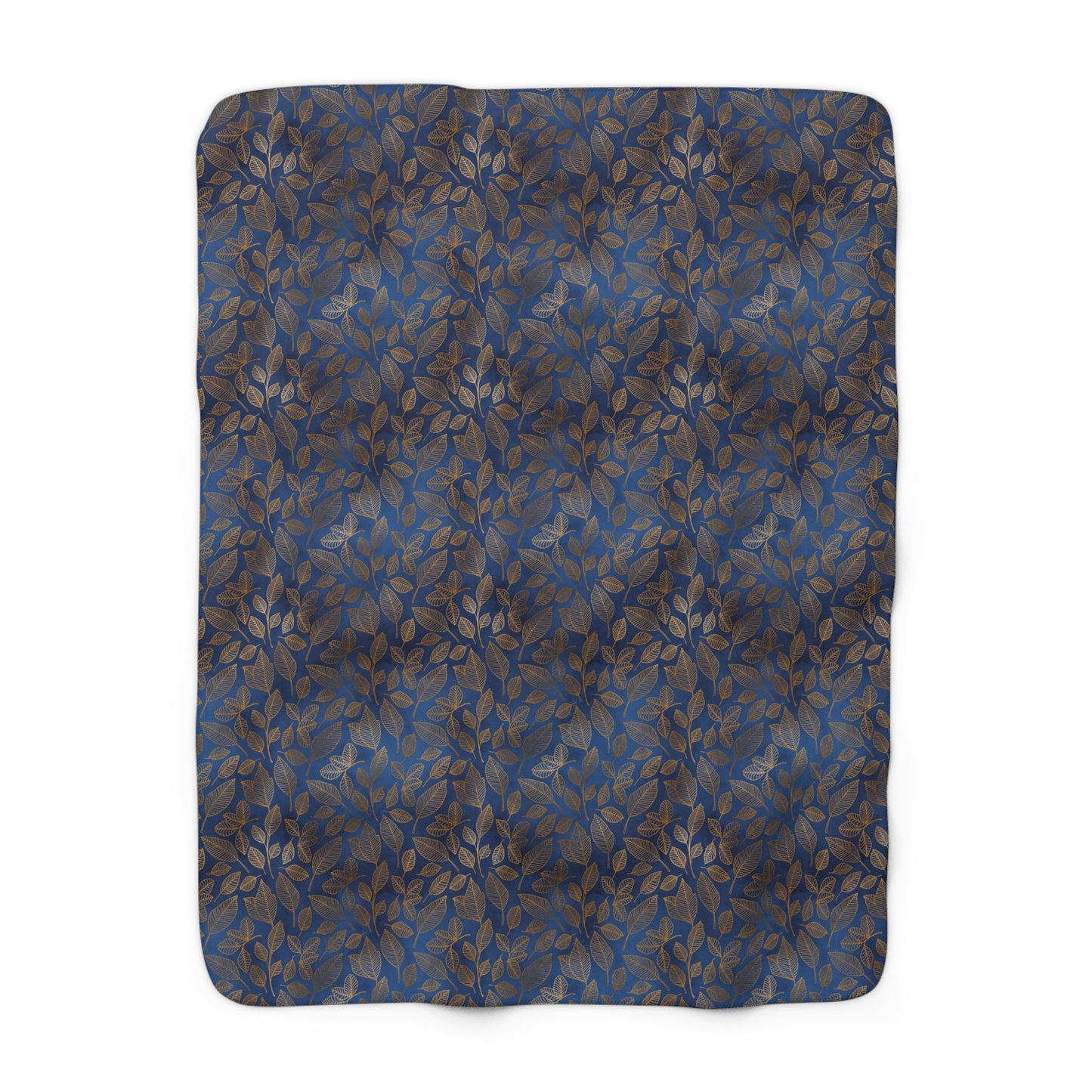 Navy & Gold Botanica Fleece Blanket