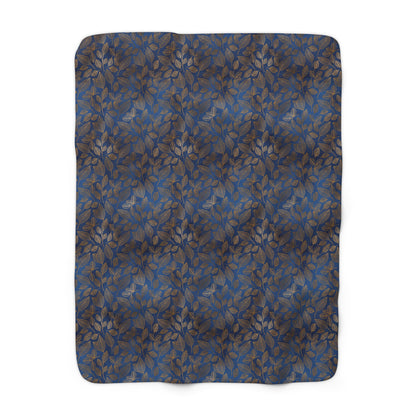 Navy & Gold Botanica Fleece Blanket