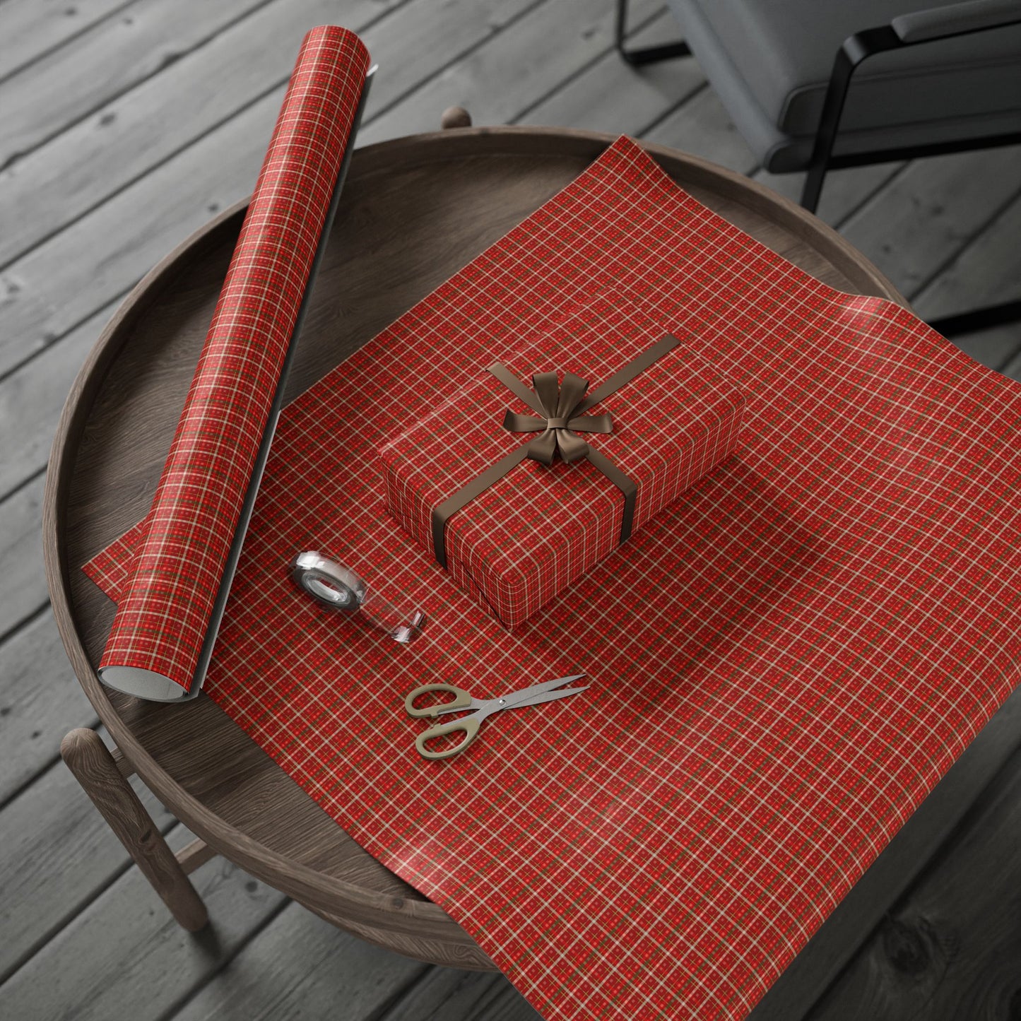 Santa’s Workshop Stripes Wrapping Paper