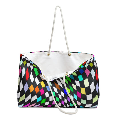 Warped Colorful Checkered Weekender Bag