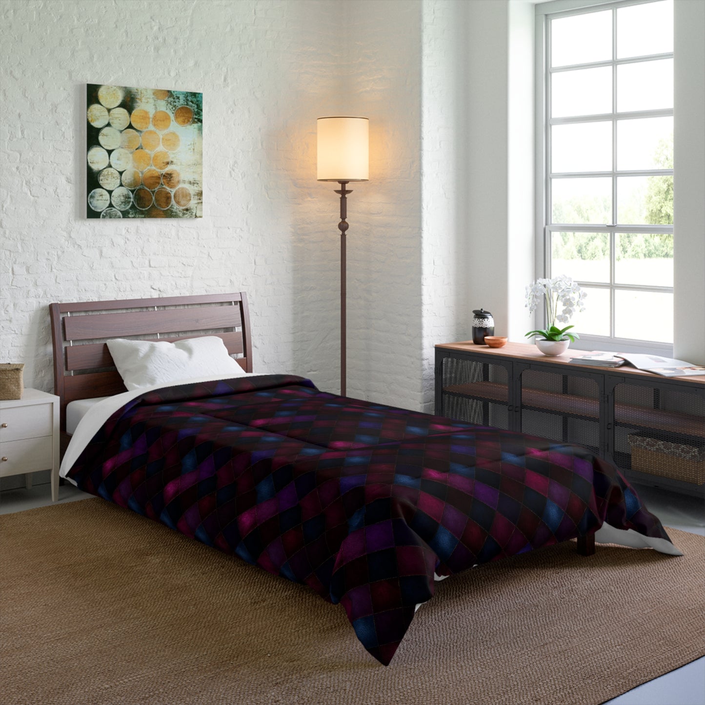 Velvet Patchwork Print Basic Bedding Set