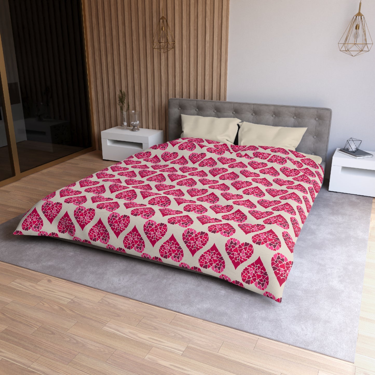 Simple Hearts Microfiber Duvet Cover