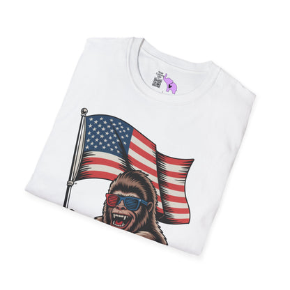 Patriotic Bigfoot Adult T-shirt