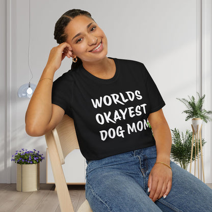 Worlds Okayest Dog Mom Adult T-shirt