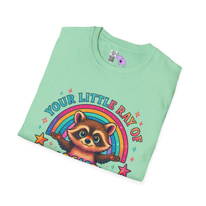 Your Little Ray of Sarcastic Sunshine is Here (Racoon) Adult T-shirt