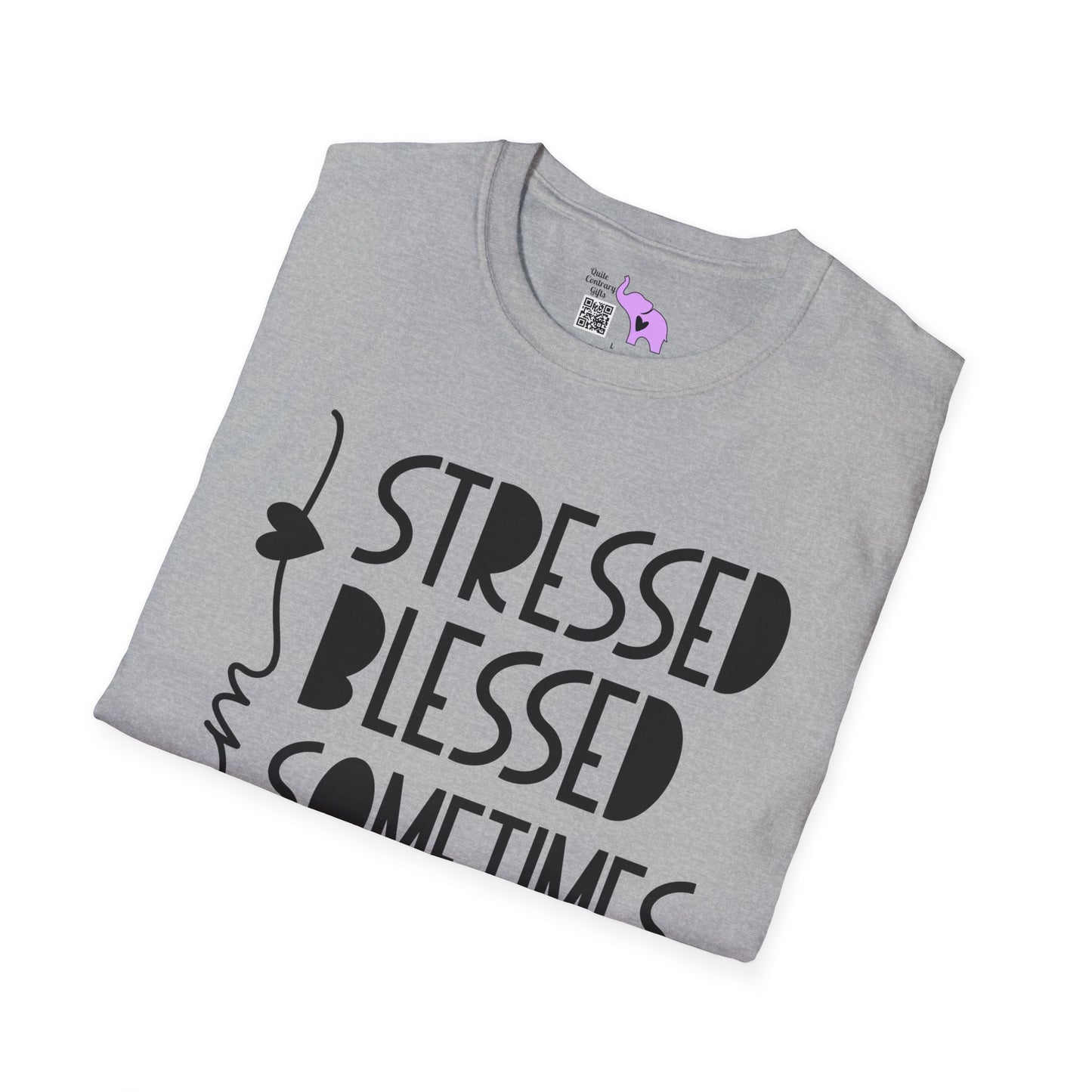 Mama Stressed Blessed Sometimes A Mess Adult T-shirt