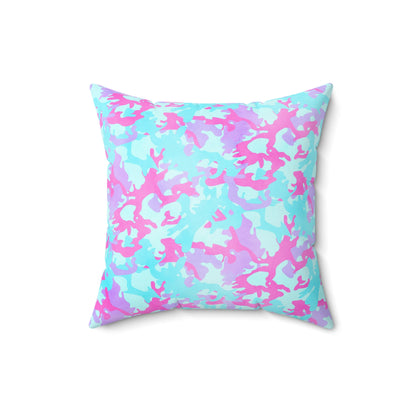 Cotton Candy Camo Throw Pillow