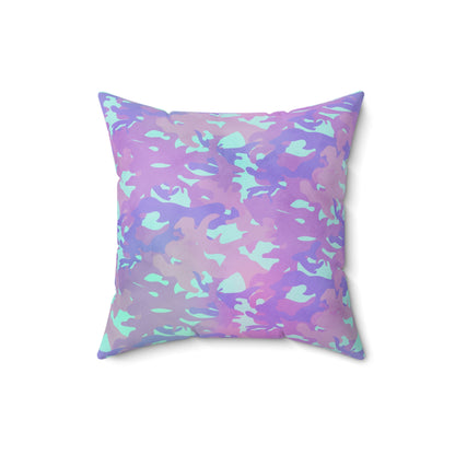 Lavender Mist Camo Throw Pillow