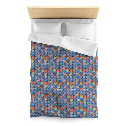 Color Pop Leather Hearts Microfiber Duvet Cover