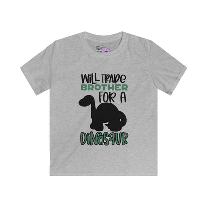 Will Trade Brother For A Dinosaur Kids Softstyle Tee
