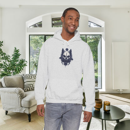 Creepy Skull Wolf Heavy Blend™ Hooded Sweatshirt