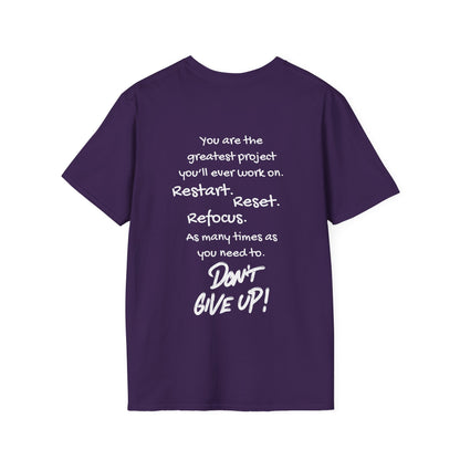 Restart Reset Refocus Adult T-shirt