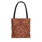 Golden Crimson Star Mandala Canvas Tote Bag