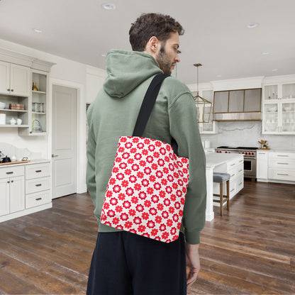 Scarlet Star Garden Canvas Tote Bag