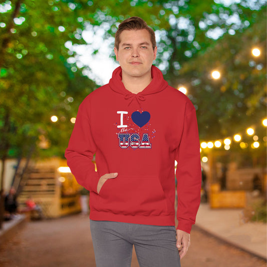 I Love The USA Heavy Blend™ Hooded Sweatshirt