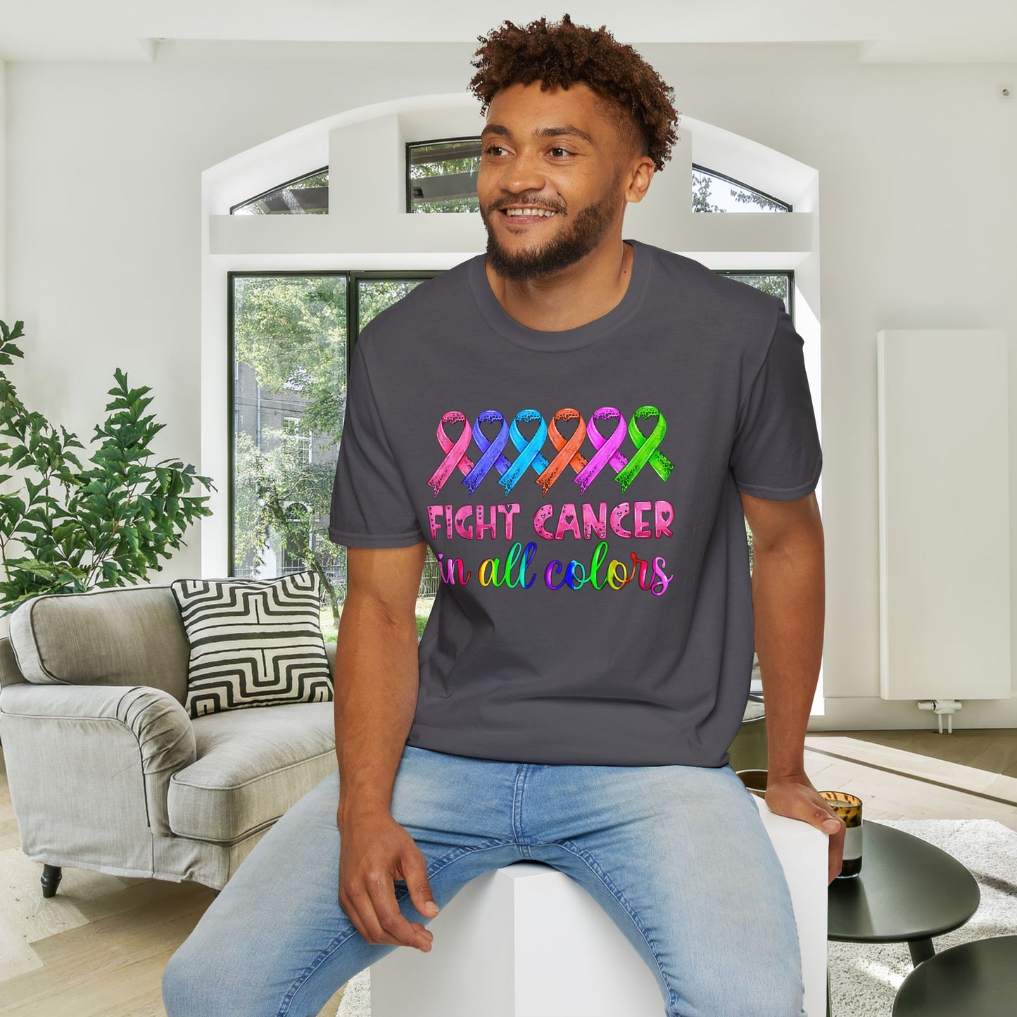 Fight Cancer in All Colors 4 Adult T-shirt
