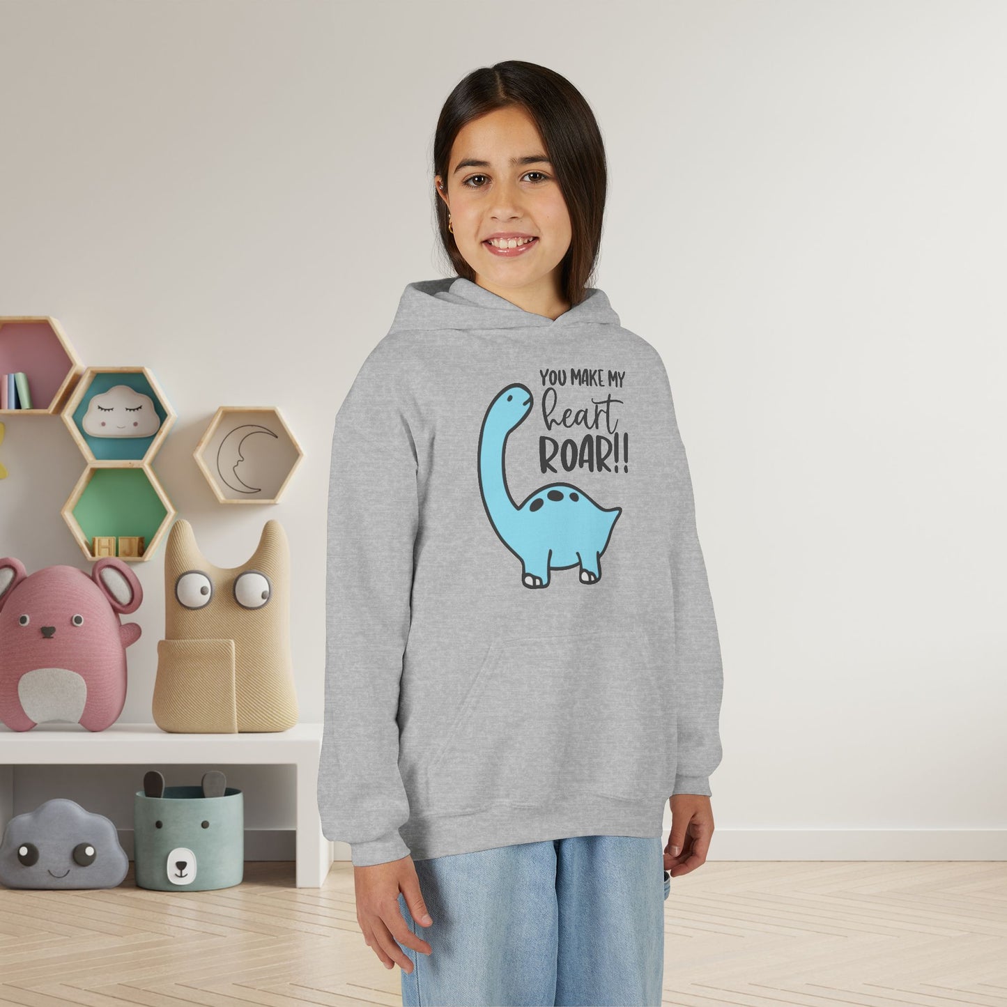 You Make My Heart Roar!! Youth Heavy Blend Hoodie
