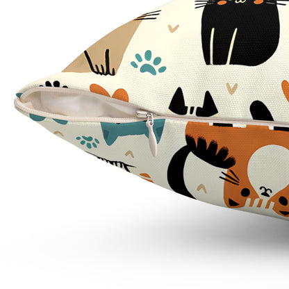 Whiskered Wonders Throw Pillow
