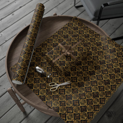 Golden Star Lattice Wrapping Paper