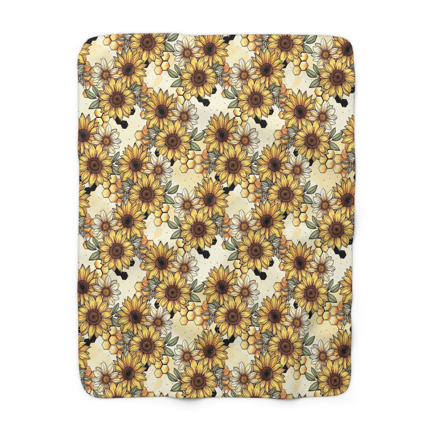 Honeycombs & Sunflowers Sherpa Fleece Blanket