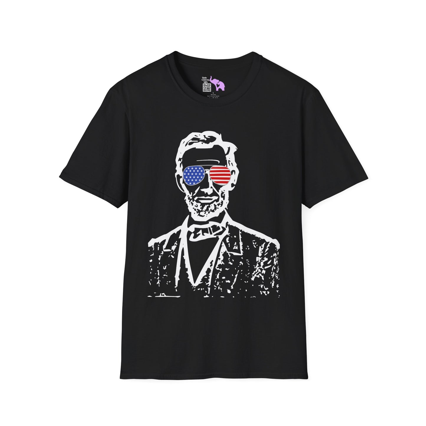 Abraham Lincoln w/Flag Sunglasses T-shirt