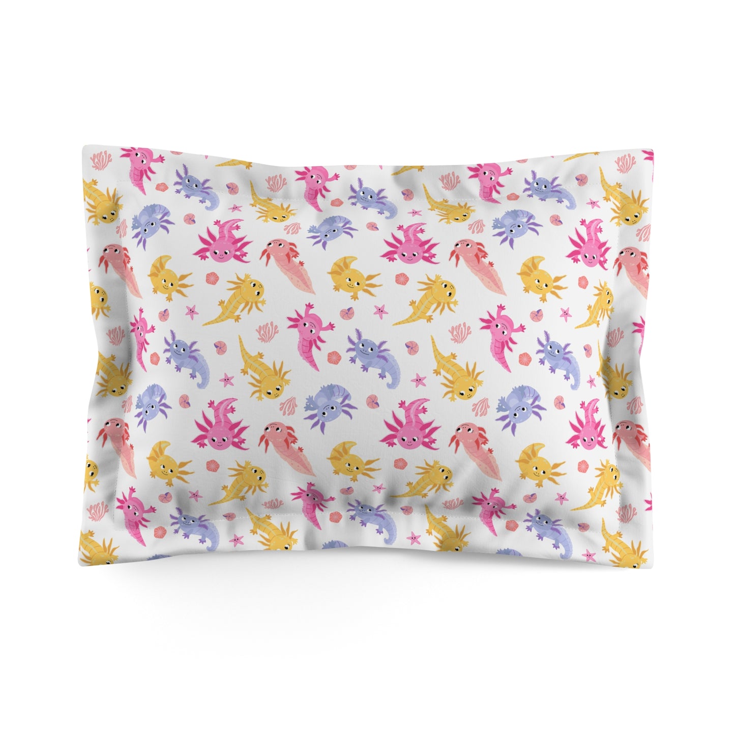 Axolotl Whimsy Microfiber Pillow Sham