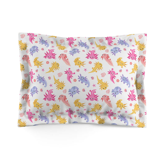 Axolotl Whimsy Microfiber Pillow Sham