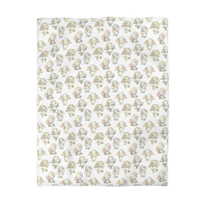 Dancing Elephants Microfiber Duvet Cover