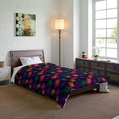 Neon Lotus Blooms Comforter