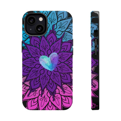 Colorful Mandala w/Heart MagSafe® Compatible Tough Case for iPhone